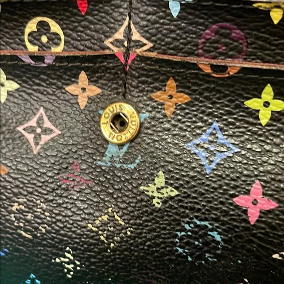 🔥sale 75$LOUIS VUITTON EUC Black with Multicolor Monogram Wallet. Authentic!❤️ - Picture 10 of 11
